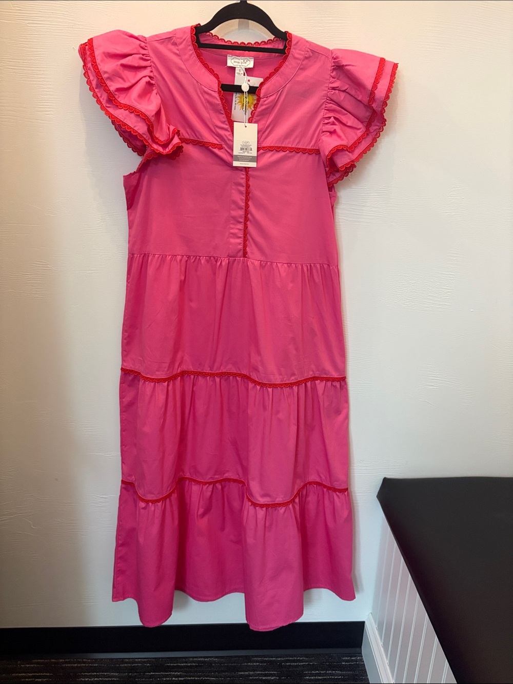 Mud Pie Pink Ruffle Tiered Dress